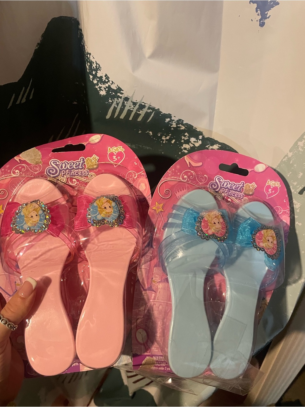 Girls' Pink and Light Blue Dress Sandals